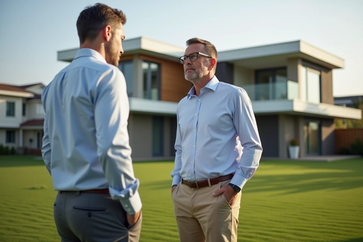 Homme regardant la maison lors d