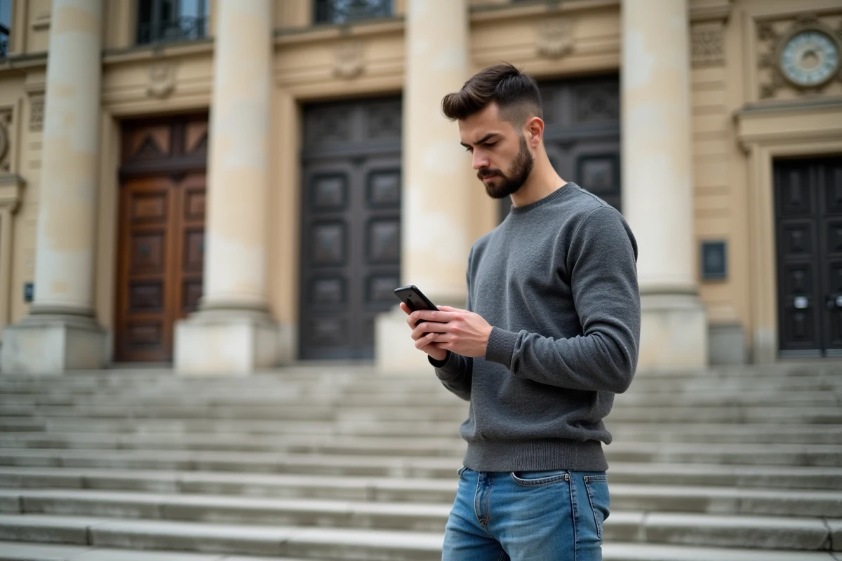 Jeune homme dans la ville de Bordeaux